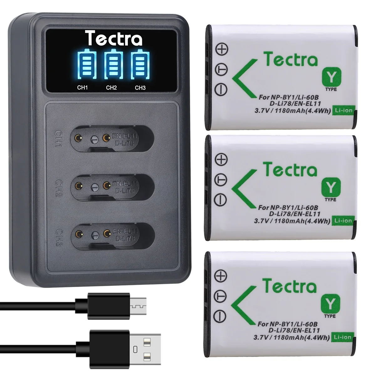 Sostituzione Del Kit Batteria E Caricabatterie En-El11 Per Nikon En-El11, Np-By1 Sony, Per Action Cam Mini(Hdr-Az1),Nikon Coolpix S550 S560