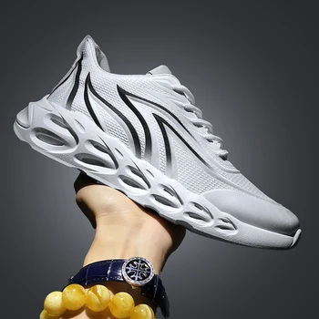 

Blade Printing Summer Man Sneaker Shoes Breathable Luxury Athelatic Men Casual Shoes Fly Woven Shoes For Men Sport Running Shoes