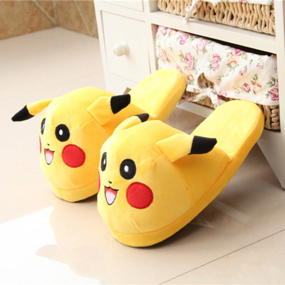 Pika Тапочки Pika; обувь для взрослых; обувь из плюша в стиле аниме «Покемоны»; обувь для костюмированной вечеринки; милая Нескользящая Повседневная обувь; женские вечерние кроссовки - Цвет: Pika