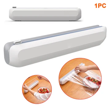 

Home Refillable Plastic Wrap Dispenser Foil Holder Slide Restaurant Kitchen Tool Preservative Film Durable With Cutter