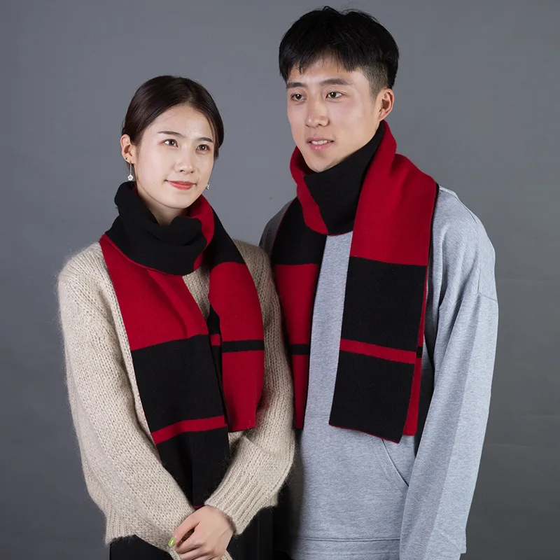 

Fu Yun Lai Tail Stripes Double-Sided Color Cashmere Scarf COUPLE'S for Both Men And Women Scarf