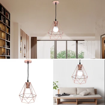 

E27 base Nordic Style Simple Modern Diamond Iron Chandelier Ceiling Light