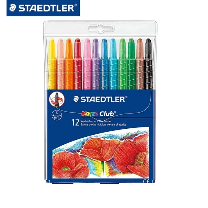 Staedtler Noris Club 221 NWP12 12 цветов воск для рисования карандаш Твистер профессиональные школьные офисные товары для рукоделия пастельный карандаш