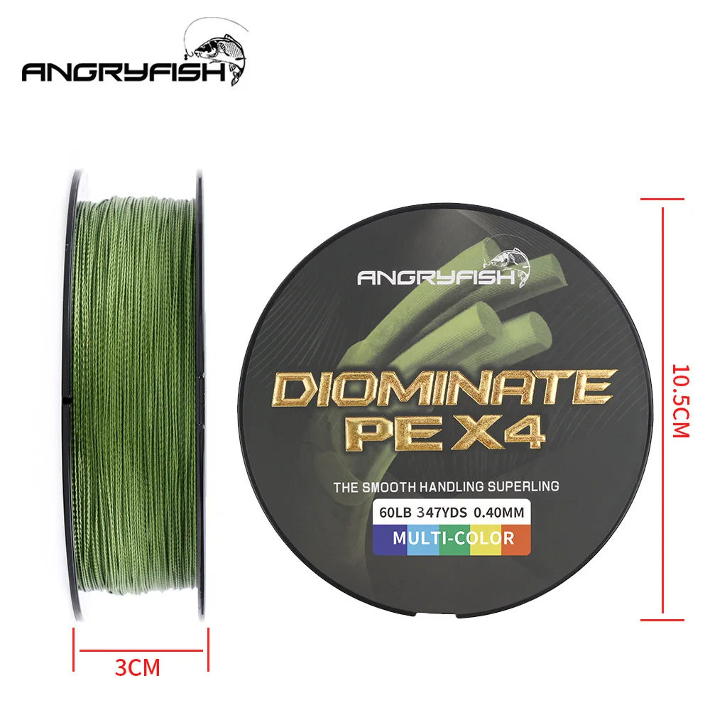 

Angryfish Genuine Product 4 Series Dyneema PE Line 300 M Ultra-strength Tension Import Wearable Lure Weaving Fishing Line