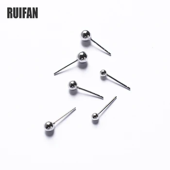 

Ruifan Wholesale White Gold 3 Size Small Beads 925 Sterling Silver Earrings for Women Girls Korean Earring Fine Jewelry YEA381