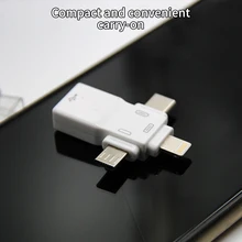 Adaptateur multifonction USB 3 en 1, Lightning type c, Micro adaptateur multifonction 3 en 1 OTG pour Android et iPhone