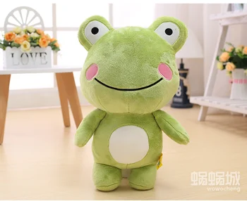 

about 25 cm cute green frog plush toy prince frog soft doll baby toy birthday gift w2799
