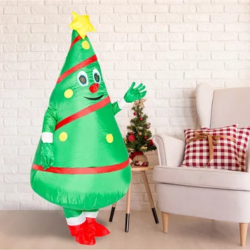 

Christmas Tree Adult Inflatable Cosplay Costume Stage Party Performance Dress Christmas Tree Clothes with Air Blower
