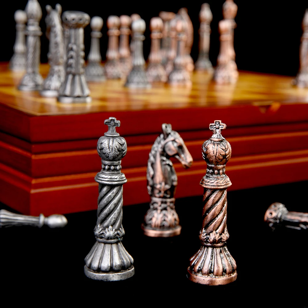 Free shipping high quality new arrival tin zinc alloy metal chess set