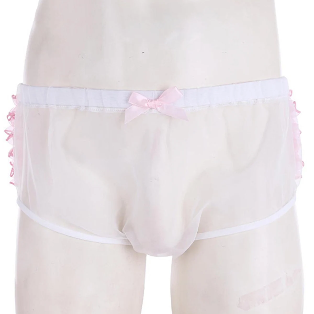 MSemis Мужское нижнее белье Sissy Frilly кружевные трусики с рюшами из органзы трусы