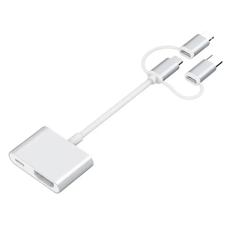 3 в 1 HDMI кабель для монитора адаптер для IPhone type C Micro USB к HDMI кабель 1080P дисплей адаптер для samsung для huawei