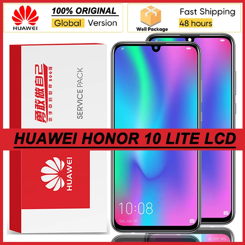 100% Оригинальный дисплей 6 21 дюйма с рамкой для Huawei Honor 10 Lite ЖК-дисплей сенсорный