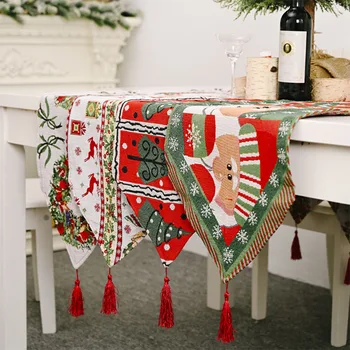 

Christmas Table Runner Decoration Supplies Knitted Cloth Table Runner Creative Christmas Tablecloth Table Decoration Home Decora