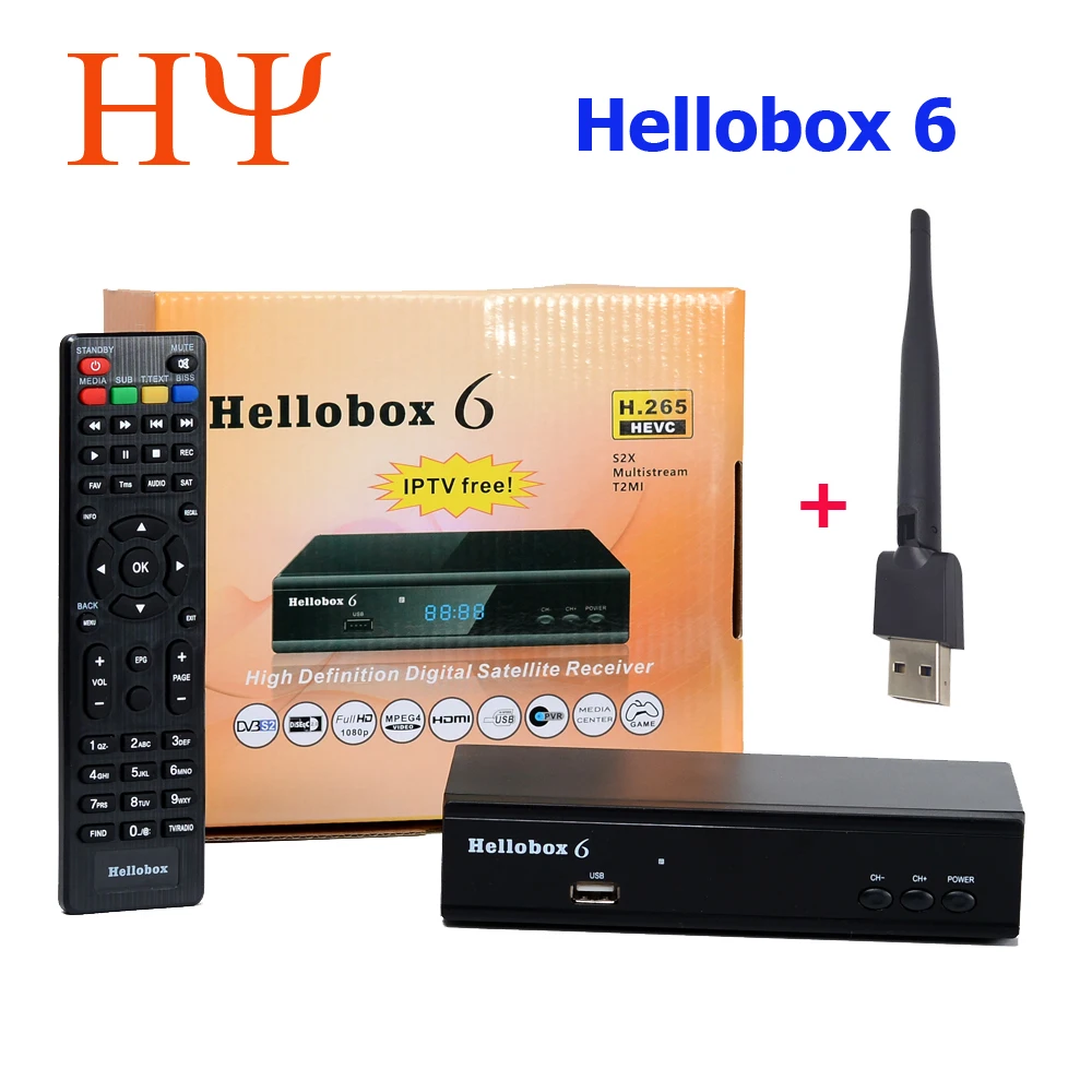 Original Hellobox 6 S2X DVB-S S2 S2X H.265 HEVC 1080P Full HD cccam newcam mgcam DVB-S2/S2X Satellite Receiver