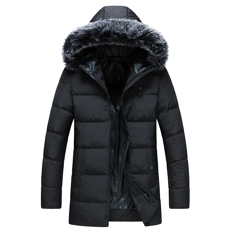 gola de pele real quente parka masculino