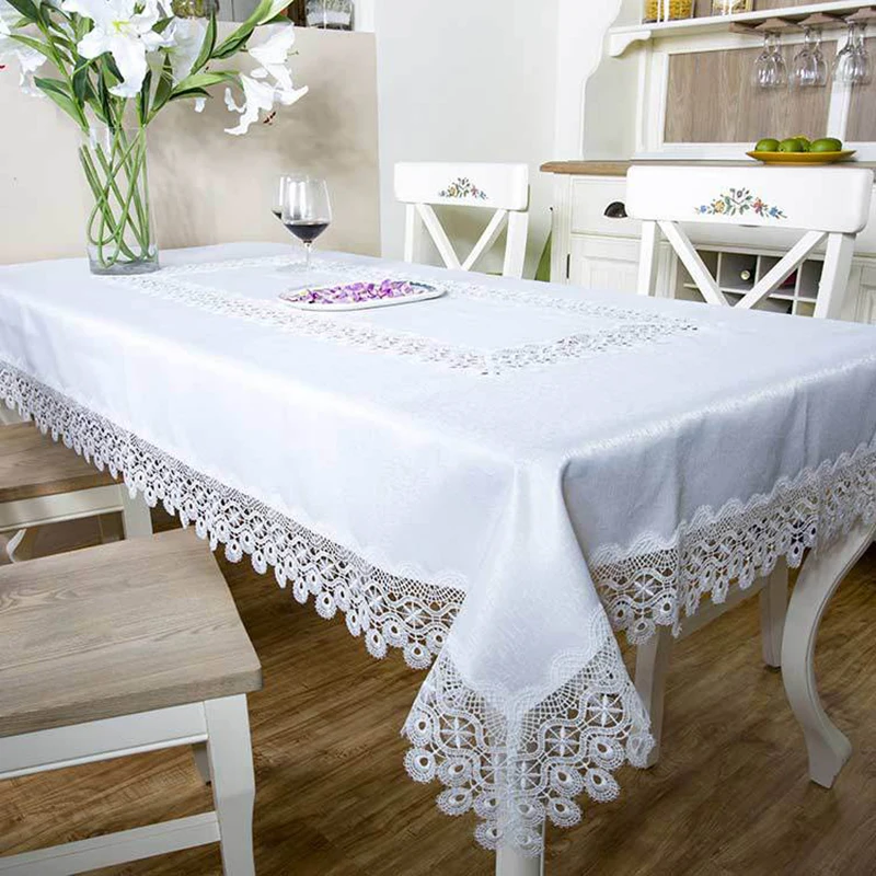 Modern simple rectangular home tablecloth hotel wedding table runner lace satin | Дом и сад