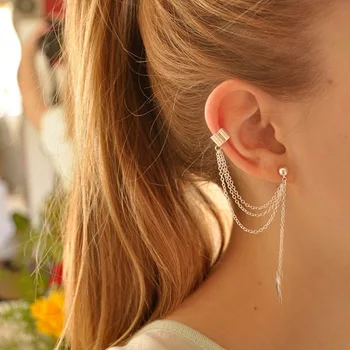 

Earings Women Fashion Earing for Womens Dangling 1 piece Punk Rock Style Young Gift Leaf Chain Tassel Earrings