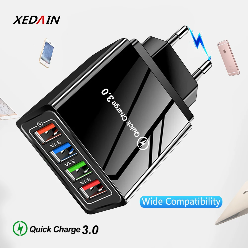 4 порта USB зарядка usb европейского и американского Подключите телефон Быстрая