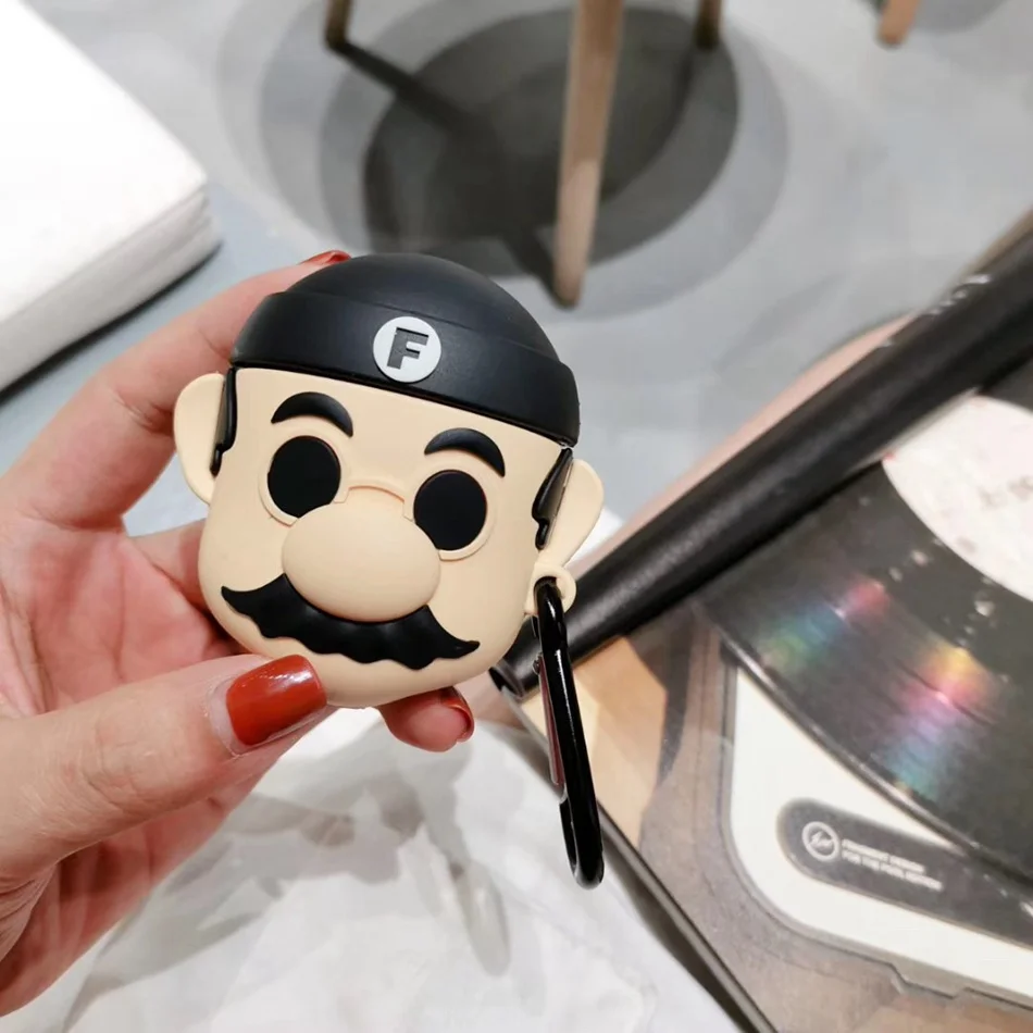 3D чехол для наушников с милыми мультяшками чехол для Airpods 2 чехол силиконовый Кот мышь чехол для Apple Air pods Earpods чехол аксессуары ремень сумка - Цвет: 737