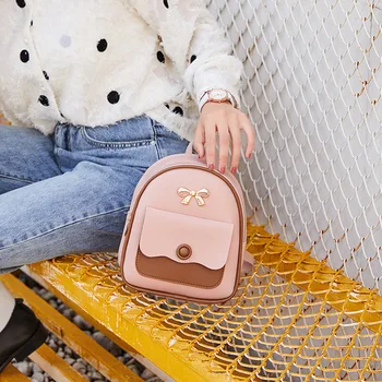 

2020 New Women's Backpack Bow Knot Mini Backpack Korean Women's Mini Backpack