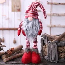 45# Рождество длинные ноги шведский Санта гном Плюшевые Куклы Орнамент Ручной Работы игрушечные эльфы праздничные вечерние украшения для дома детский подарок