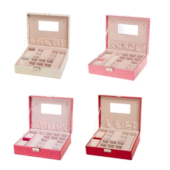 

Exquisite Storage Box with Mirror Multifunctional Jewellery Container Organiser