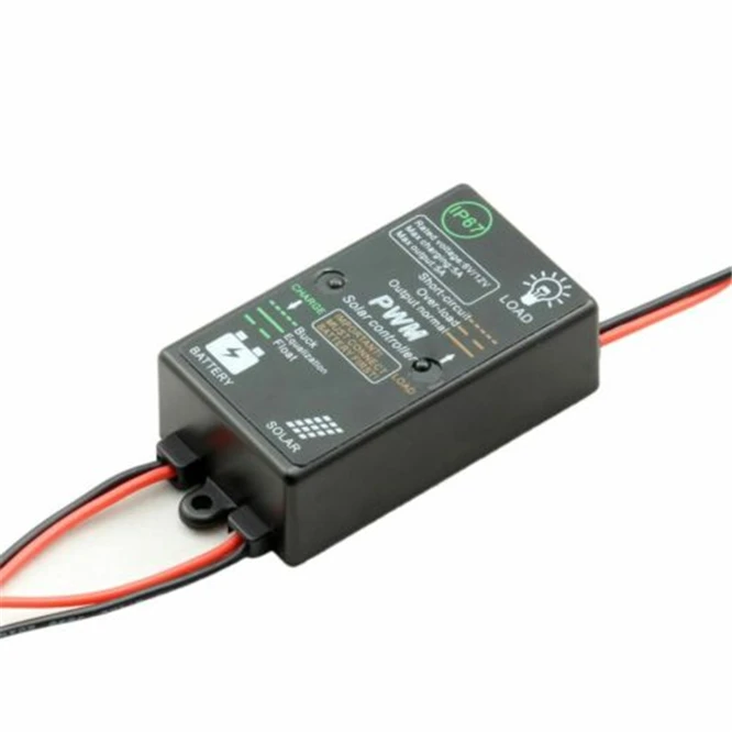 

100pcs Solar Controller 5A waterproof Load on from dark to dawn 12V solar panel charger controller PV battery Charge Regulator