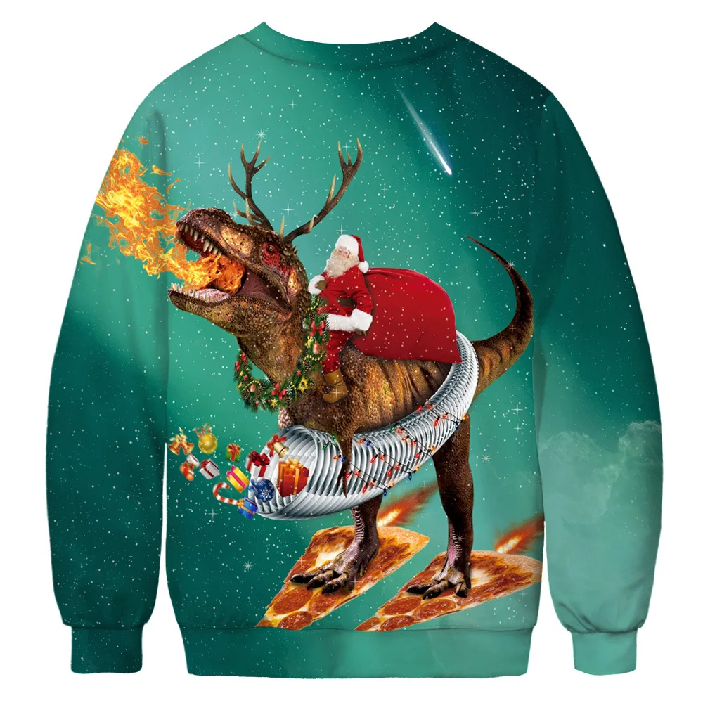 Ugly Christmas Sweaters Jumper Tops New 3D Dinosaur Print Men Women Xmas  Pullover Sweatshirt Autumn Christmas Sweater - AliExpress