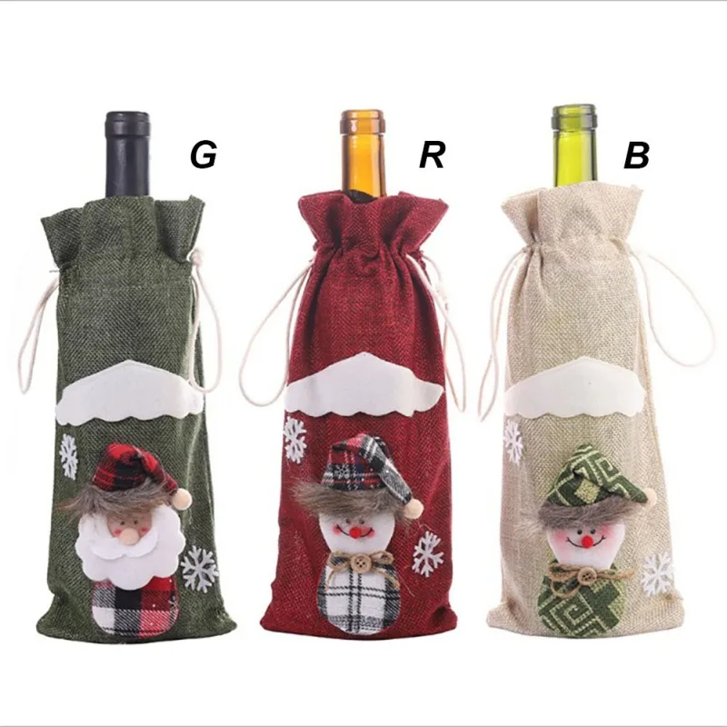 

Wine Bags red wine Bottle Covers Gift Packaging bag Wedding Party Decoration Wine Bags Christmas Decoration Table Xmas