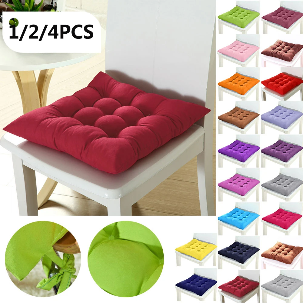 1/2/4pcs Home Chair Cushion Chair Pillow 37x37cm Winter Office Bar Chair Cojines Back Seat Sofa Pillow Cushions