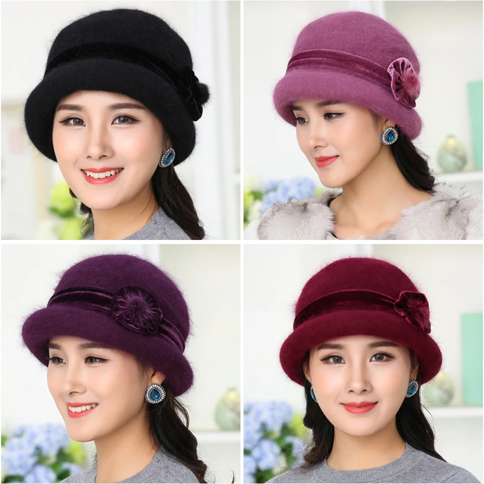 Женская модная Милая шапка в Корейском стиле кашемировая зимняя теплая шапка для леди