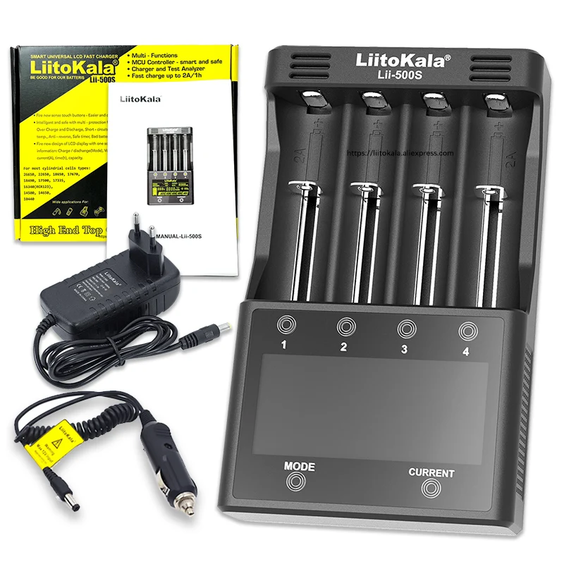 Liitokala Lii 500 PD4 500S 402 3 7 V 1 2 18650 battery Charger 17355 21700 26650 AA 18350 18500 17500 25500 10440|Зарядные