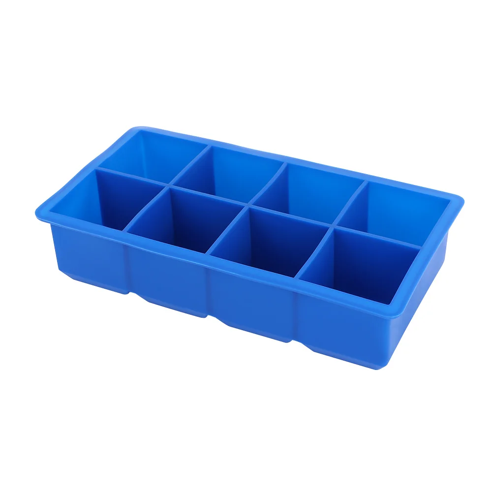 Dark Blue 8 сетки квадратные из силикона форма для льда лоток фрукты мороженое эскимо производитель для вина кухня барная Питьевая аксессуары - Цвет: Dark Blue