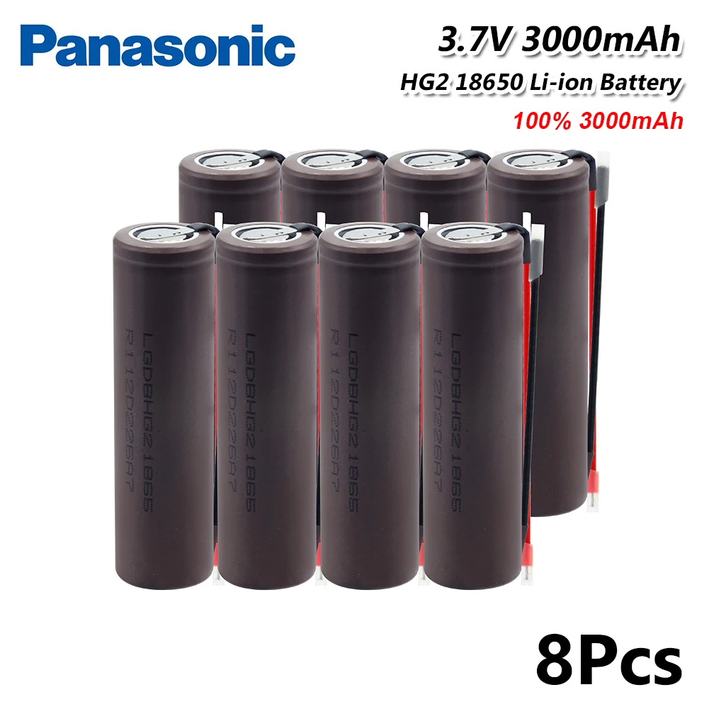8Pcs Panasonic для HG2 18650 батарея 3000mAh электронная сигарета литий-ионная аккумуляторная батарея разряда 20A высокий ток+ DIY Linie - Цвет: 8Pcs