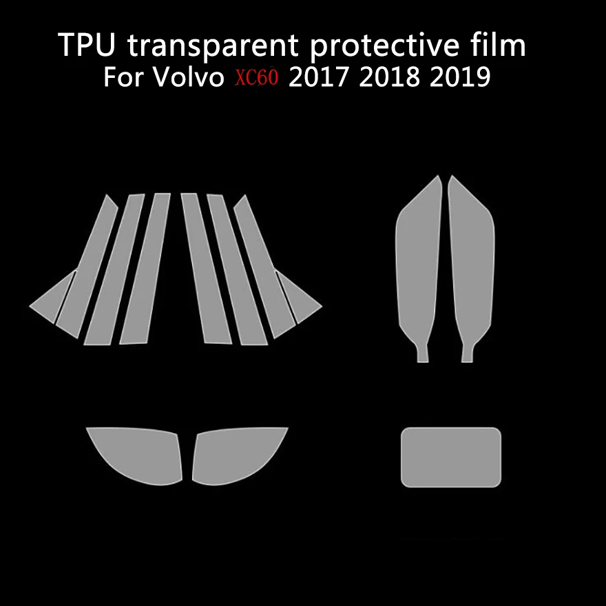 For Volvo XC60 TPU transparent protective film Middle column film External panel film Car Accessories - Название цвета: Full set