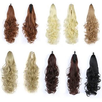 

Xnaira Curly Pony Tail Extension Synthetic Claw Clip In Ponytail Hair Extensions Blond Brown Black Auburn Wine Red Pair Ponytail