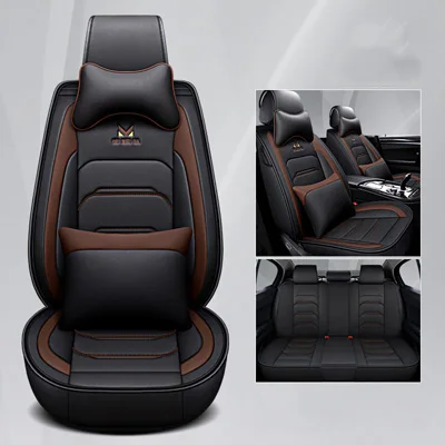 Автомобильные чехлы на сиденья для Chevrolet epica lacetti malibu niva sail sonic spark spin tahoe trailblazer - Название цвета: Coffee Luxury