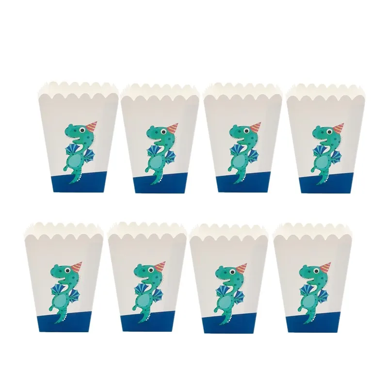

LISM 8pcs Popcorn Box Snack Box for Kids Dinosaur Theme Birthday Party Baby Shower Kids Children Party Decoration Supplies