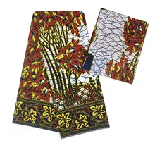 Новое поступление, атласная шелковая ткань, модный африканский восковой узор, Африканские Восковые принты, 4+ 2 ярда, шелковые вечерние платья, Y91117-3
