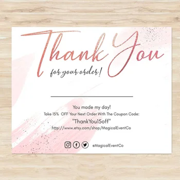 

Custom Business Thank You Insert Card, Customer Thank You Card, Customer Thank You Note, Package Insert Card