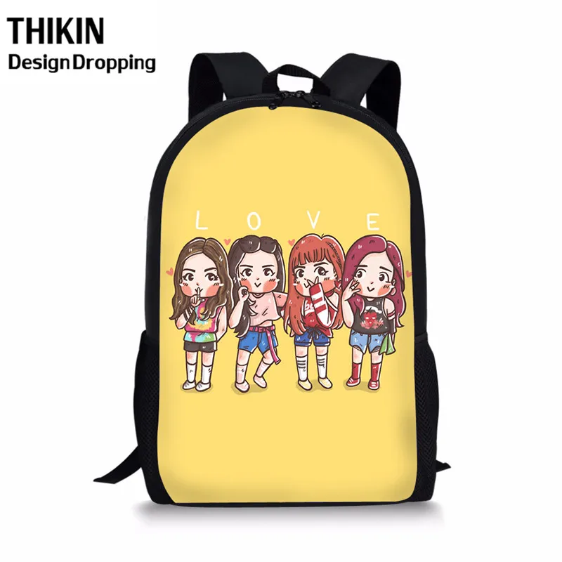 THIKIN BlackPink Jisoo Rose Lisa, дорожный рюкзак для девочек-подростков, модные женские рюкзаки, школьные сумки Kpop Star
