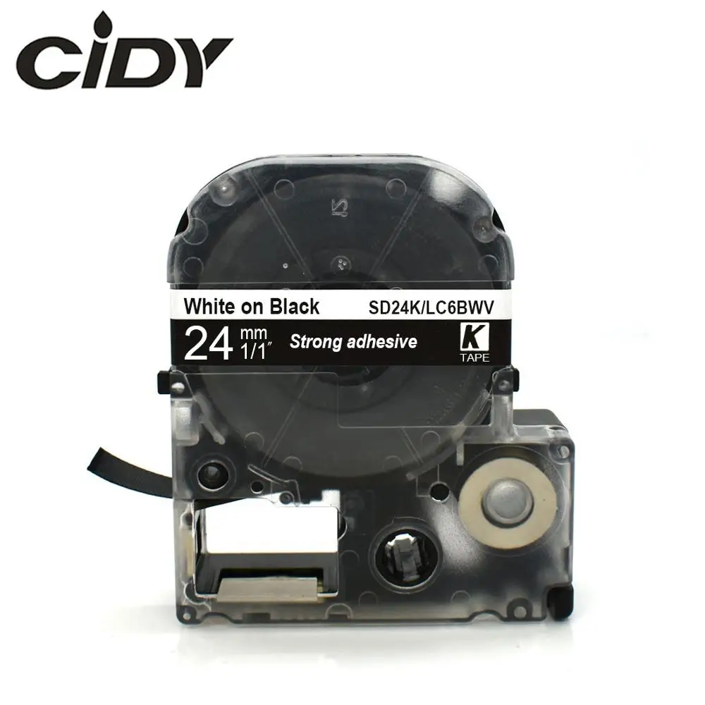 CIDY белая на черном SD24K SD24KW/lc6bv мощная клейкая лента кассета для kingjim/epson