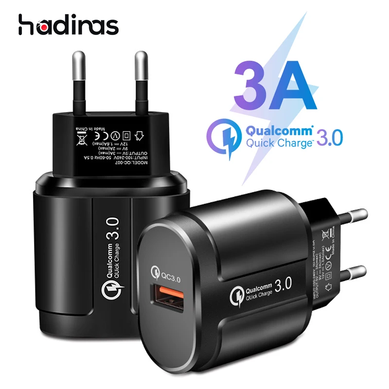 

QC3.0 USB Charger Fast Charging Wall Charger Adapter US EU Plug Mobile Phone Quick Charge for iPhone Samsung Xiaomi Huawei
