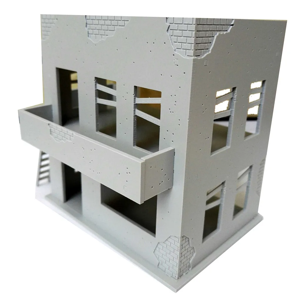 1:72 Model Railway Scenery Ruin Building Abandoned Architecture Damaged Kits Sand Table Layout Landscape - Image 2