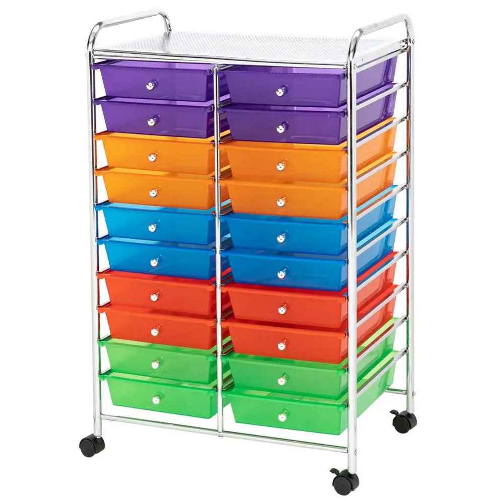 

Clear 20-Drawer Organizer Cart Desktop Storage Box Jewelry Organizer Holder Cabinets Plastic Storage Box Home Office Storage Box