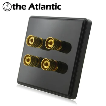 

Luxury Wall Four Way Sounds Socket Power Outlet Enchufe Acrylic Crystal panle Gold Plated Binding Post Amplifier Speaker Audio