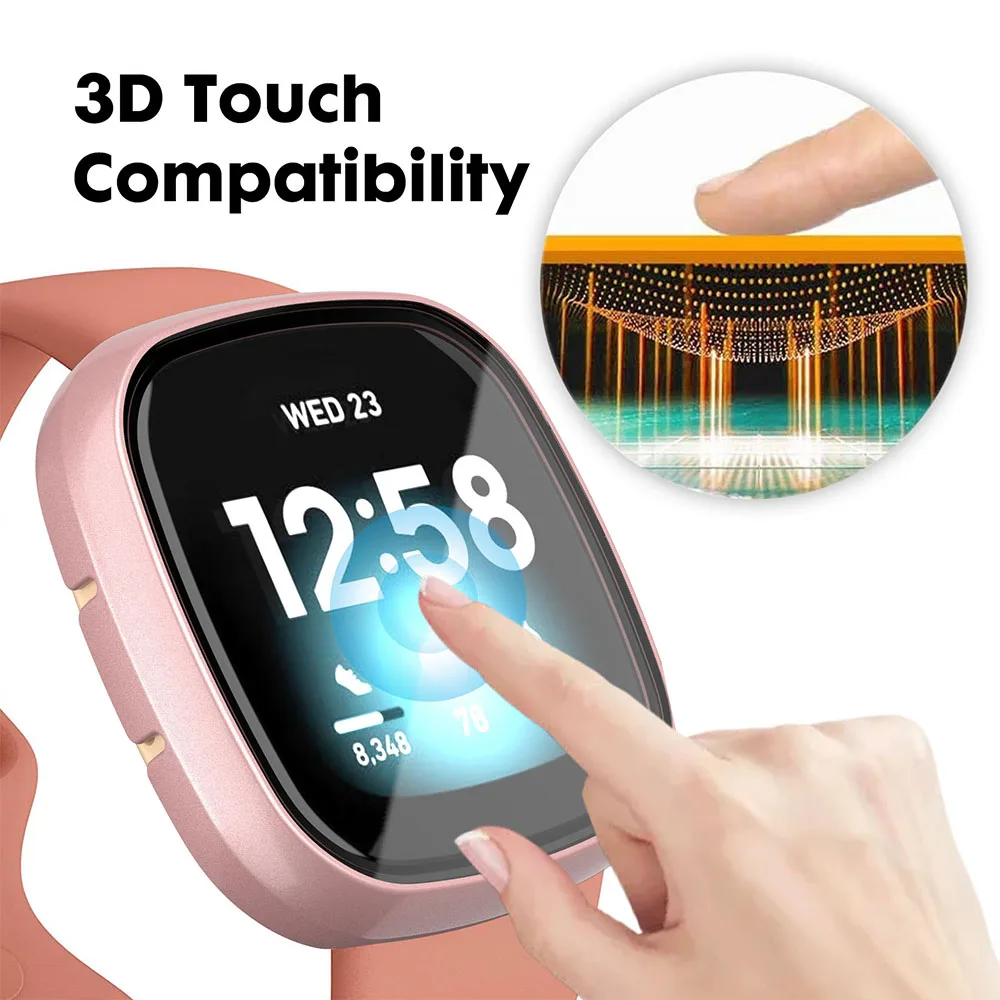 Matte Protective Case for Fitbit versa 3/Sense Cover Screen Protector Full Protective Shell for Versa 3/Sense Accessorie