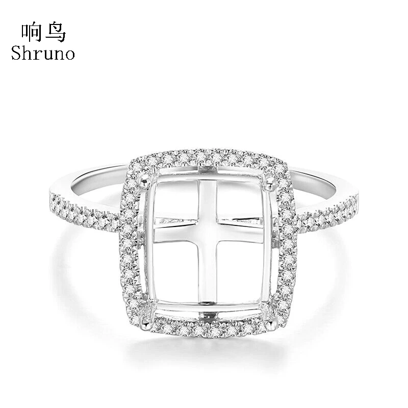 

Solid 14K White Gold Generous Fine Jewelry Real Natural Diamonds Cushion 8x9mm Semi Mount Ring Setting Trendy Jewelry Women Gift