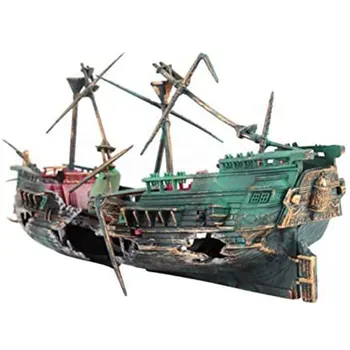 

1pcs Aquarium Pirate Ship Broken Wreck Aquarium Decoration Aquarium Accessories Home Landscaping Decoration