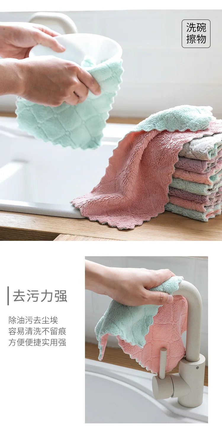 Luluhut 2 pacs/lote Casa toalhas de microfibra para cozinha Absorvente mais grosso pano de limpera de Micro fibra limpar mesa toa